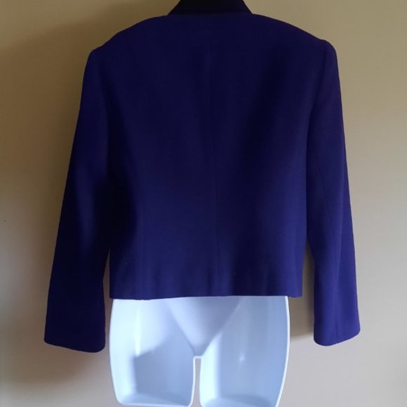 Rich Purple wool jacekt with detail patchwork - Picture 2 of 3